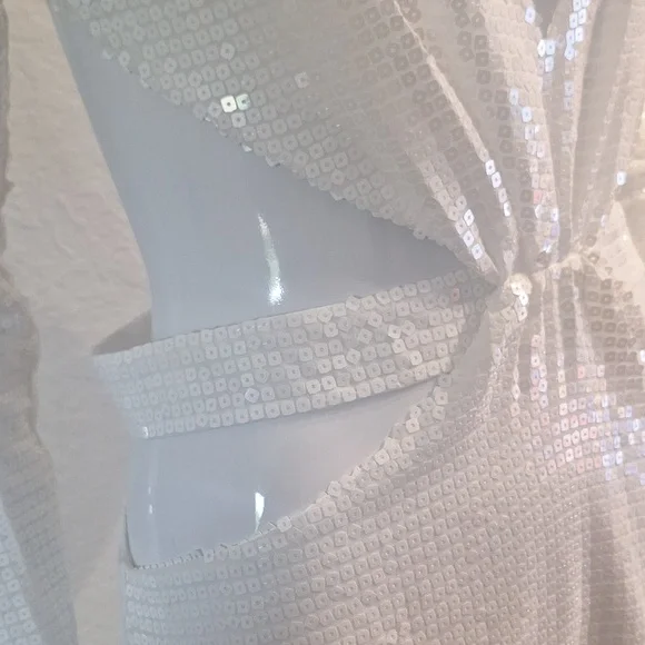 BCBG MaxAzria Runway White Sequined Dress - Picture 11 of 17